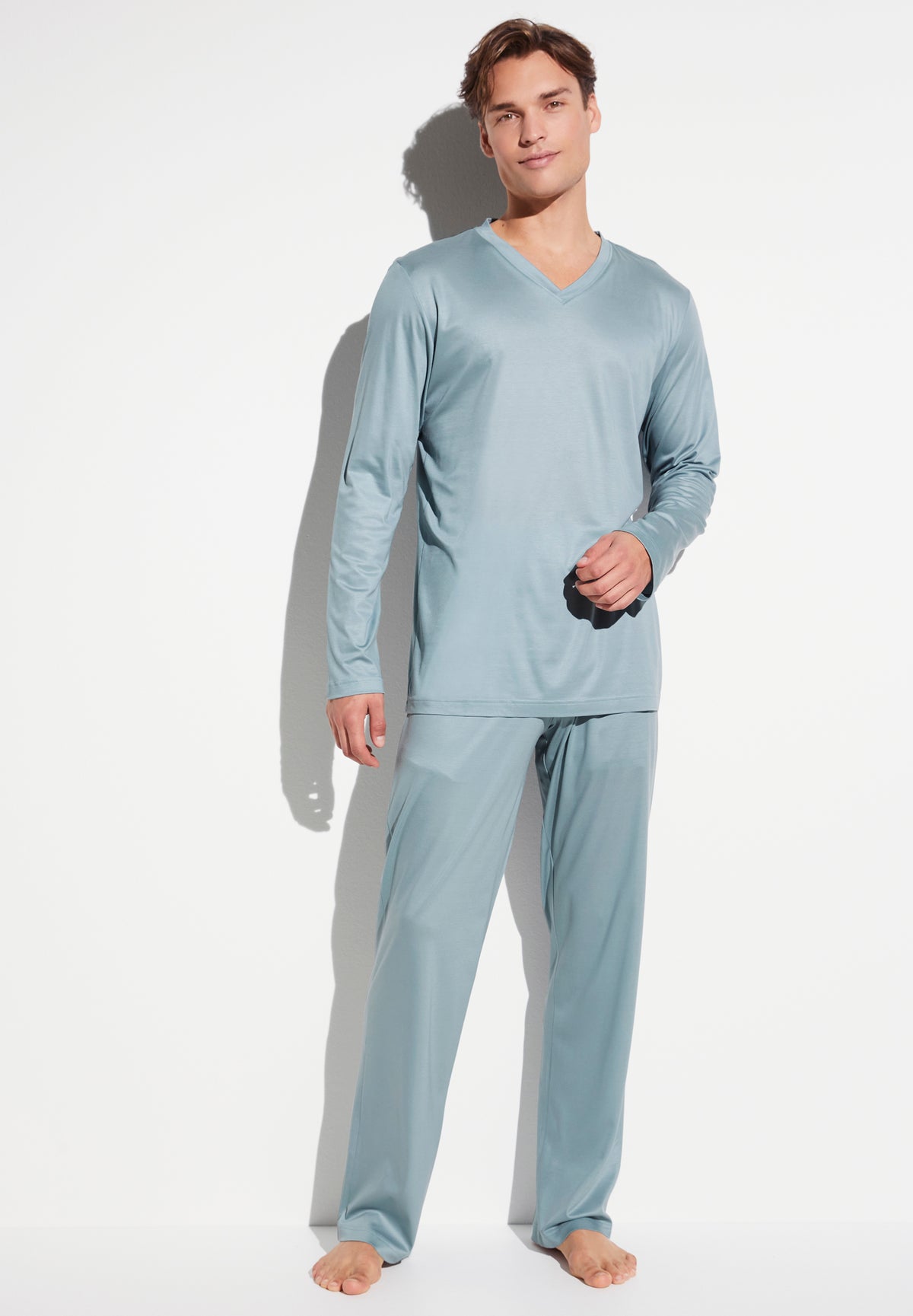 Sustainable Luxury | Pyjama lang - blue grey