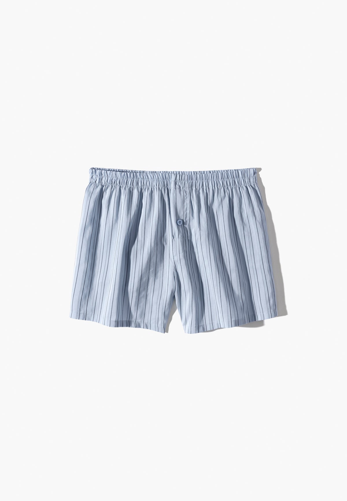 Cotton/Silk Stripes | Boxer Shorts - light blue stripes