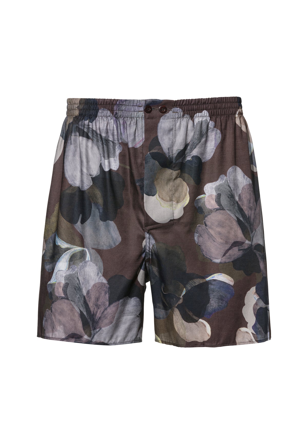 Cotton Sateen Print | Boxer Shorts - florals brown