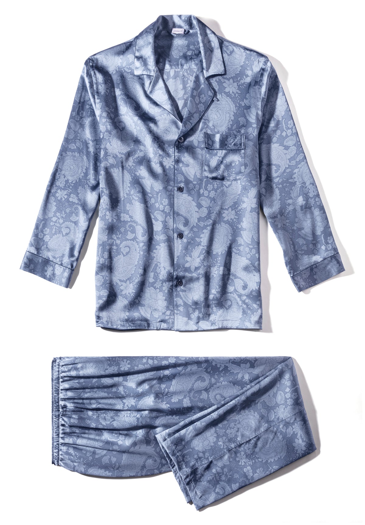 Silk Nightwear | Pyjama lang - paisley blue