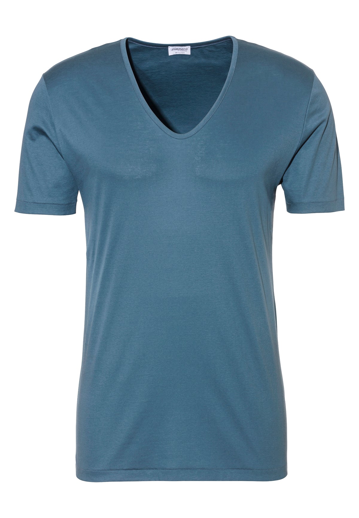 Sea Island | T-Shirt kurzarm V-Ausschnitt - island blue