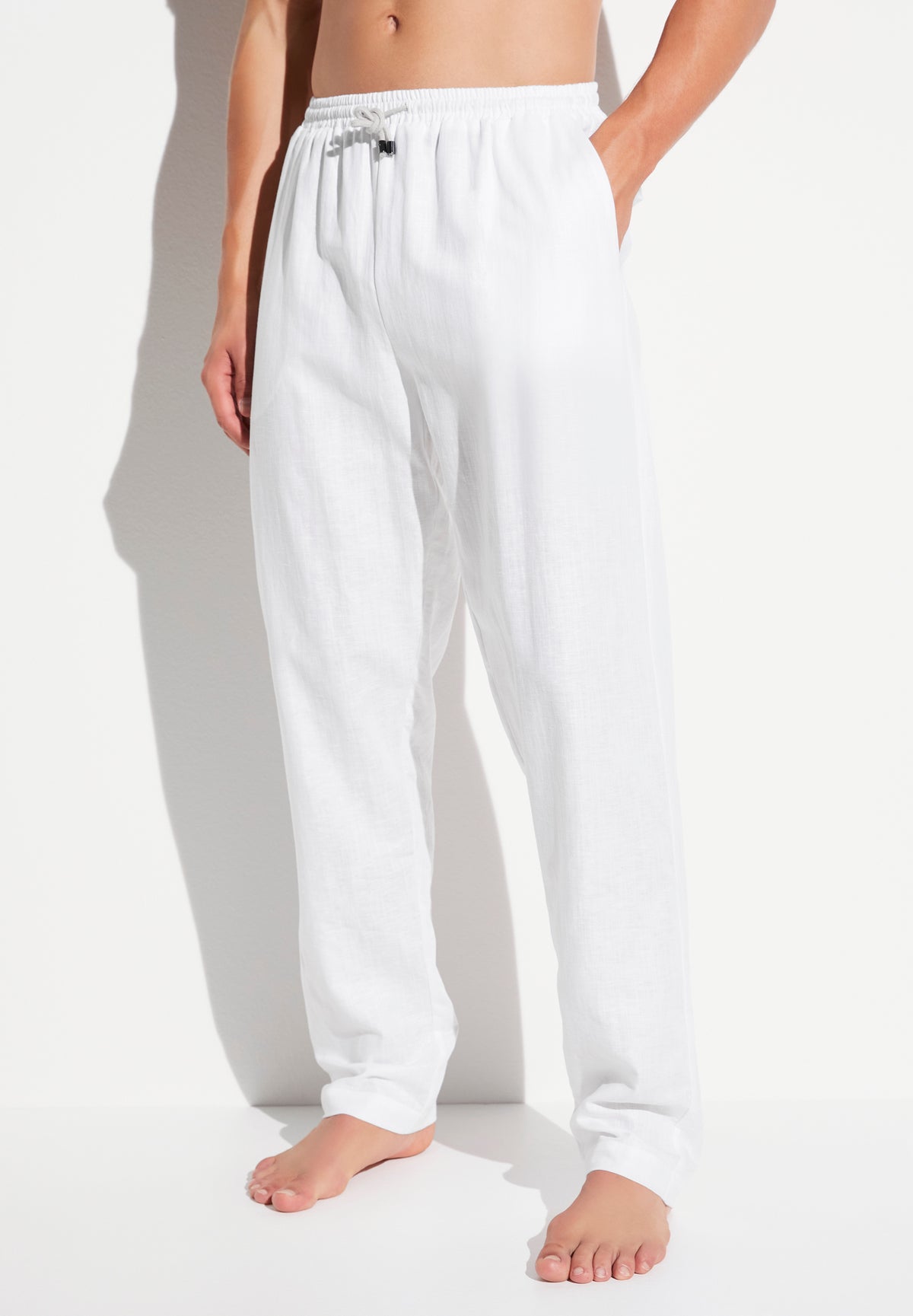 Linen Blend | Pants Long - white