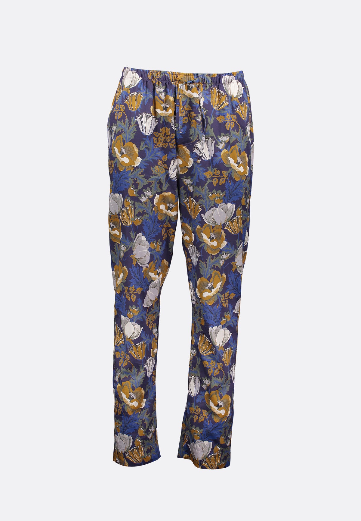 Cotton Sateen Print | Pants Long - Infinity blue