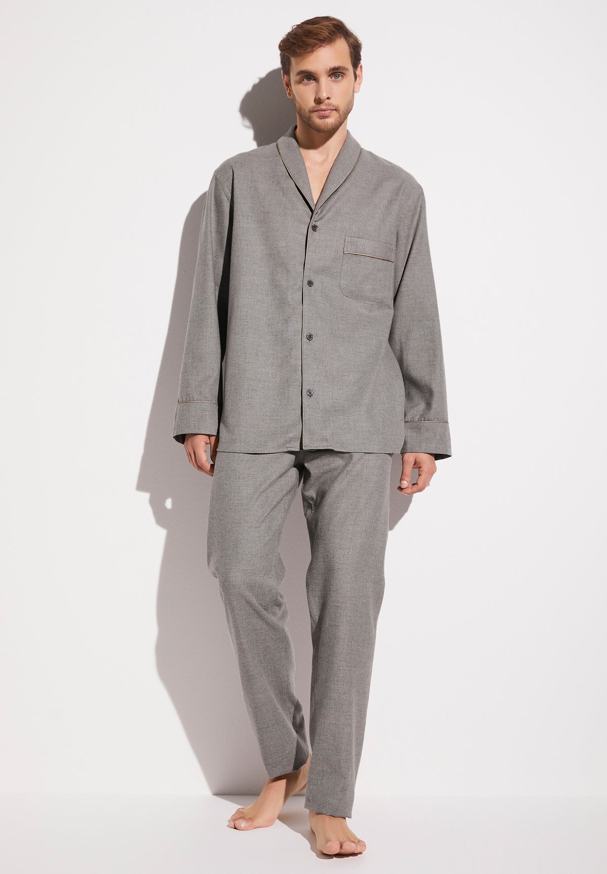 Cozy Flannel | Pyjama Long - grey mélange