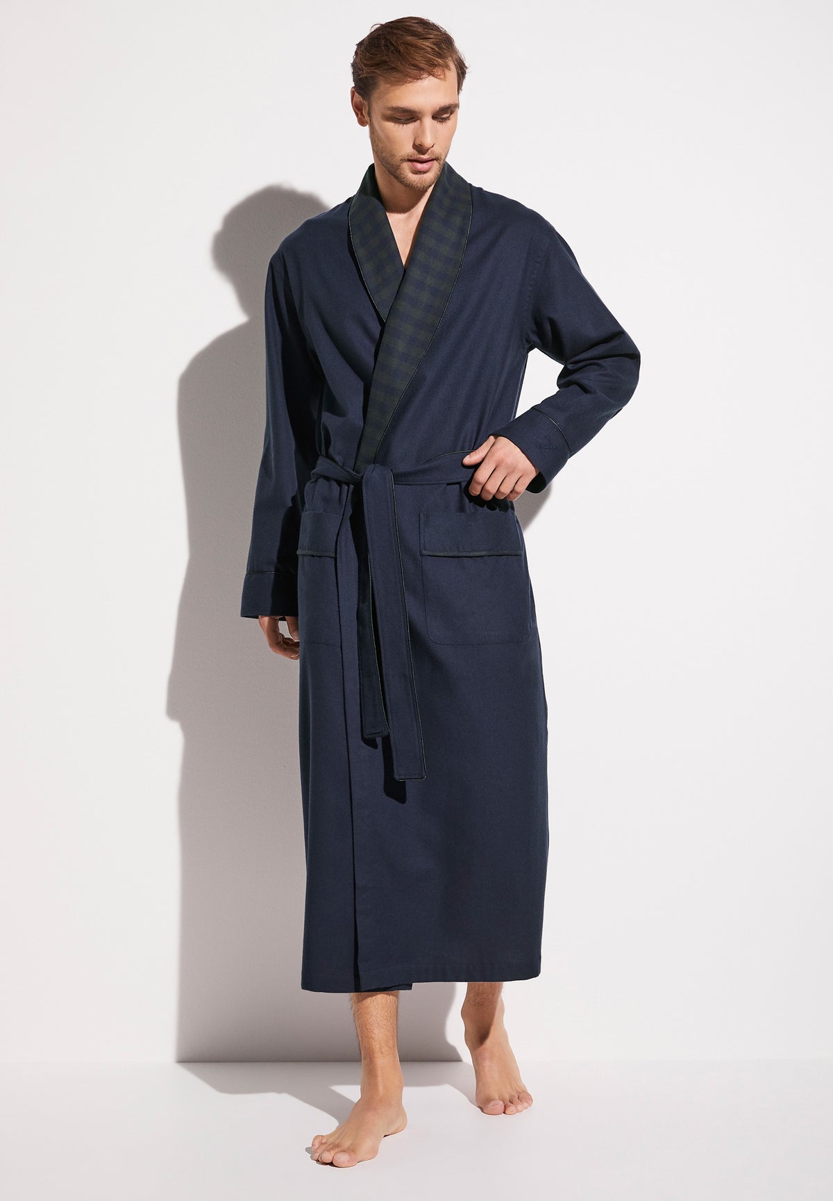 Cozy Flannel | Robe Long - navy