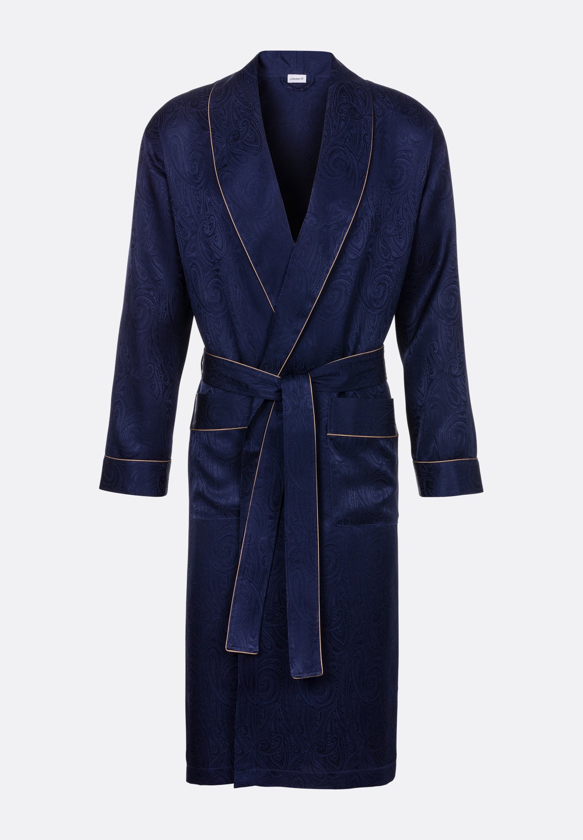 Luxury Silk | Morgenmantel lang - royal blue