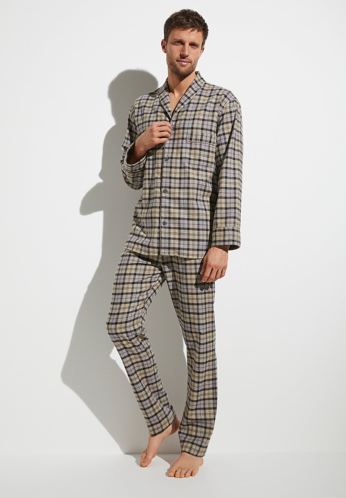 Cozy Flannel | Pyjama Long - beige check