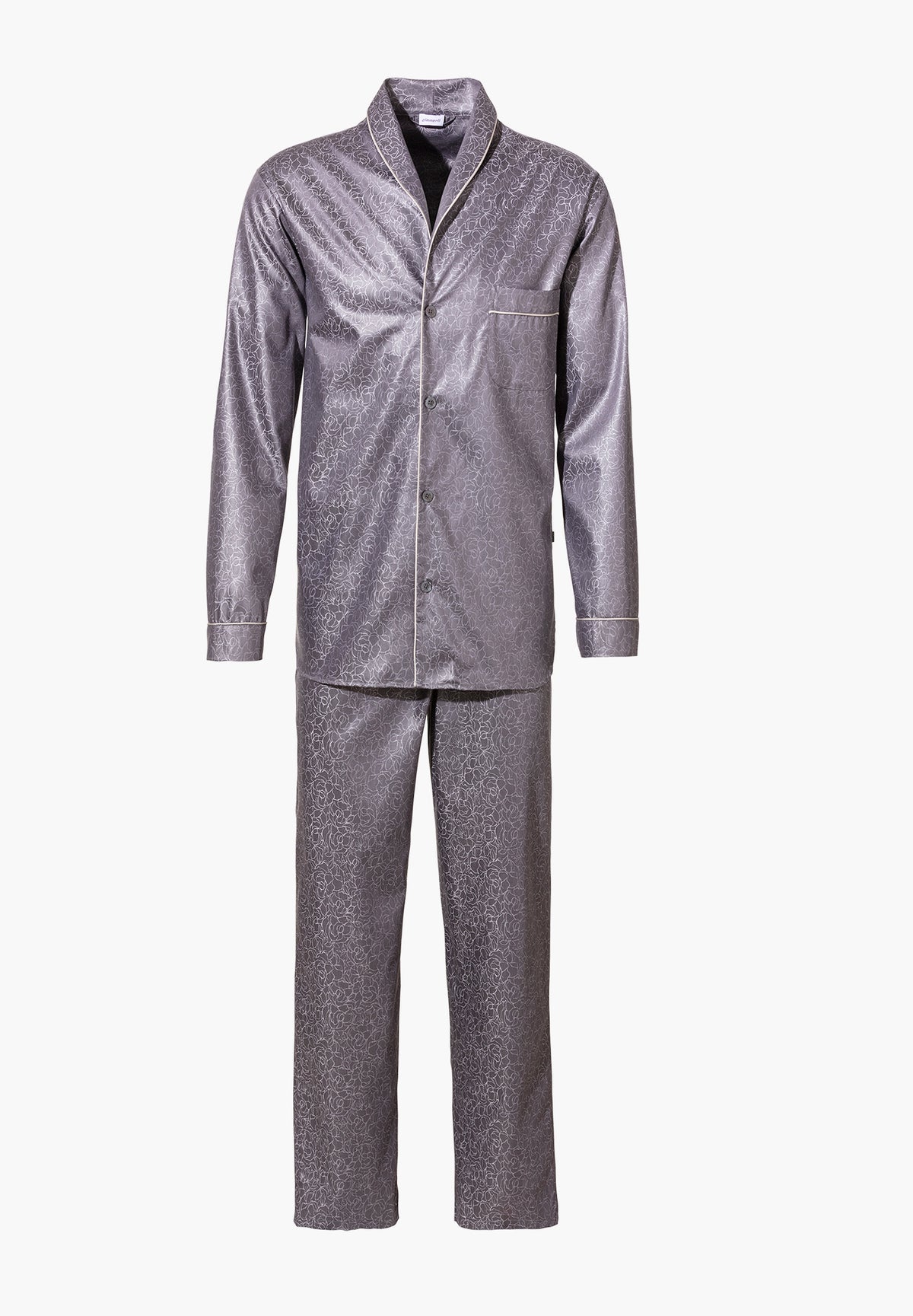 Luxury Jacquard | Pyjama Long - anthrazit