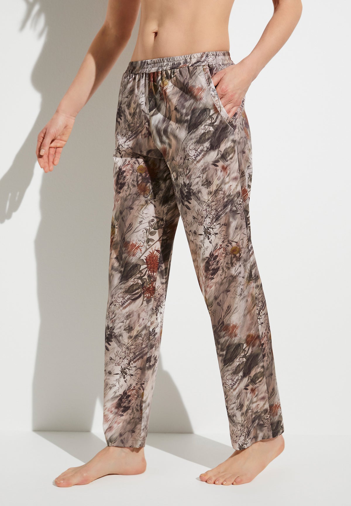 Cotton Sateen Print | Pants Long - winter florals