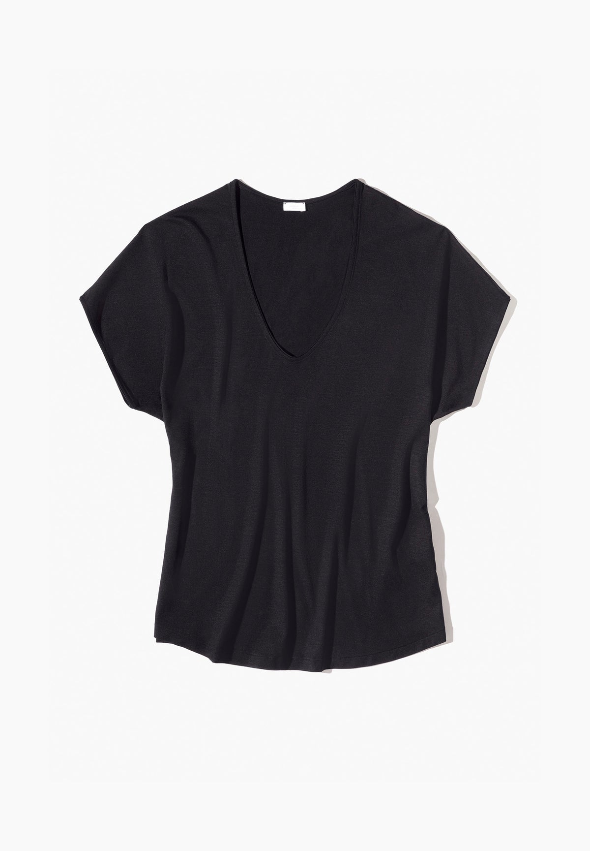 Pureness | T-Shirt kurzarm V-Ausschnitt - black