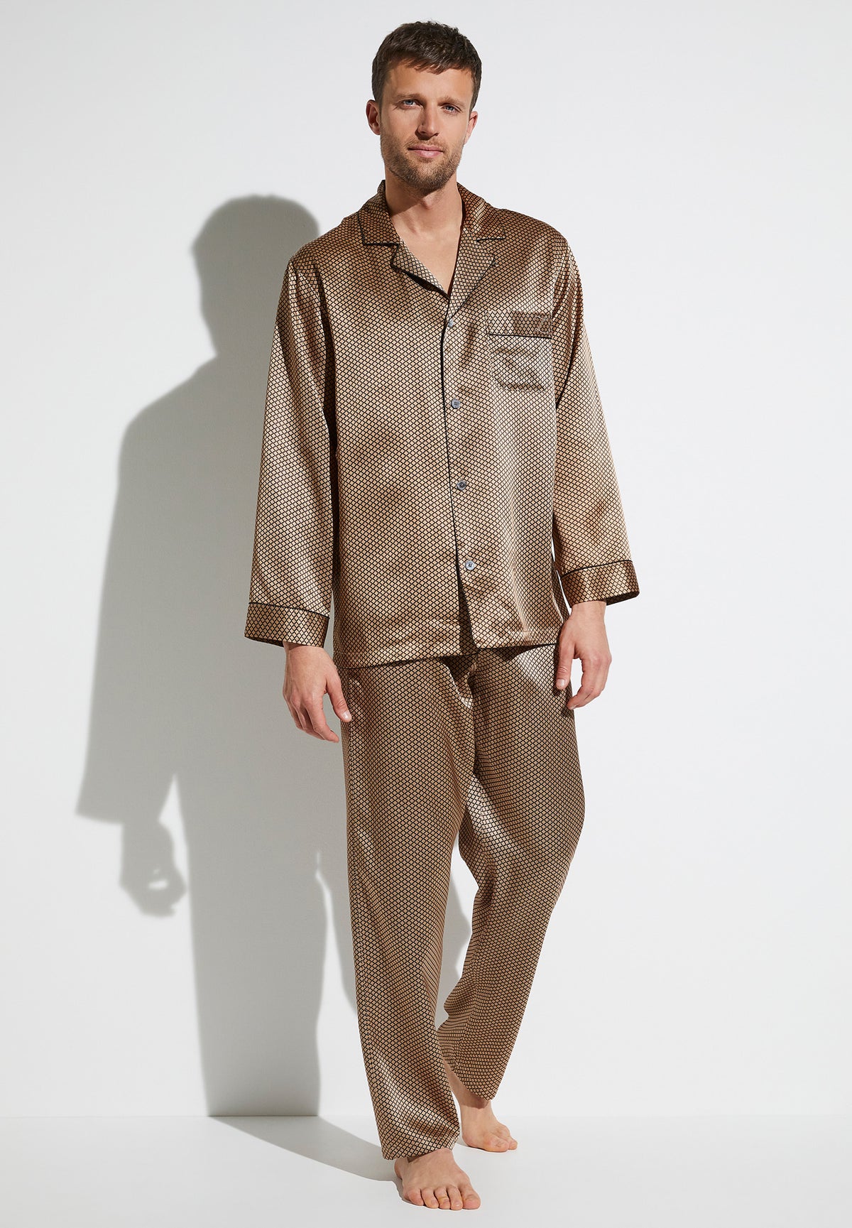 Silk Nightwear | Pyjama longues - fantasy gold