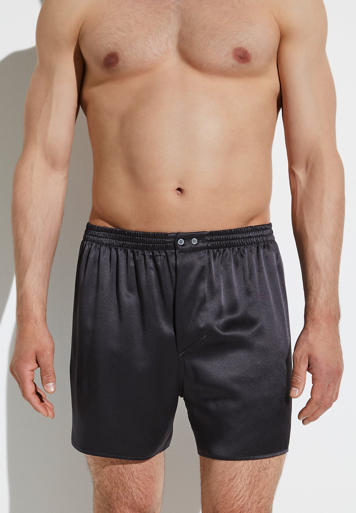 Silk Nightwear | Boxer Shorts - anthrazit