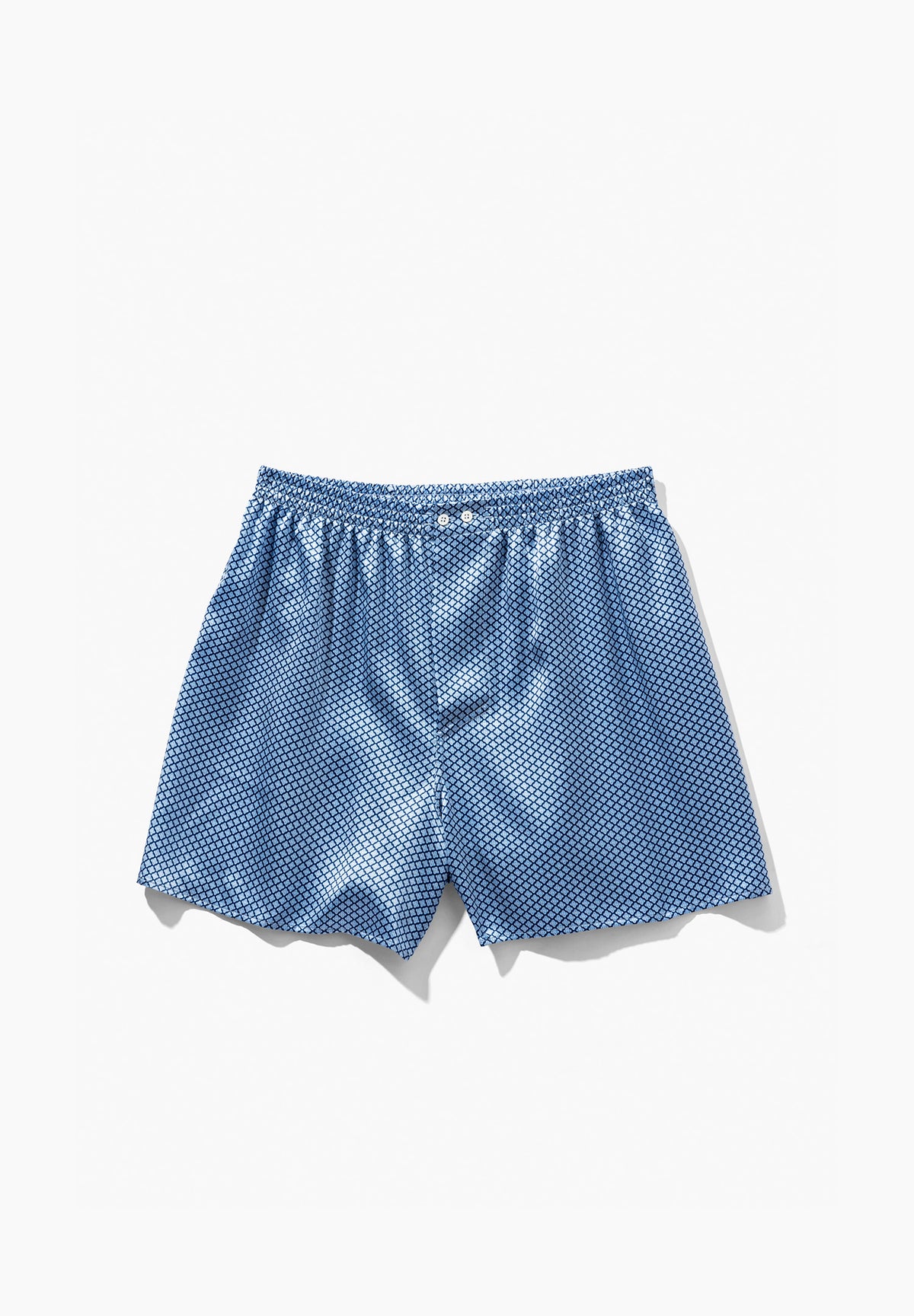 Silk Nightwear | Boxer Shorts - fant. Blue