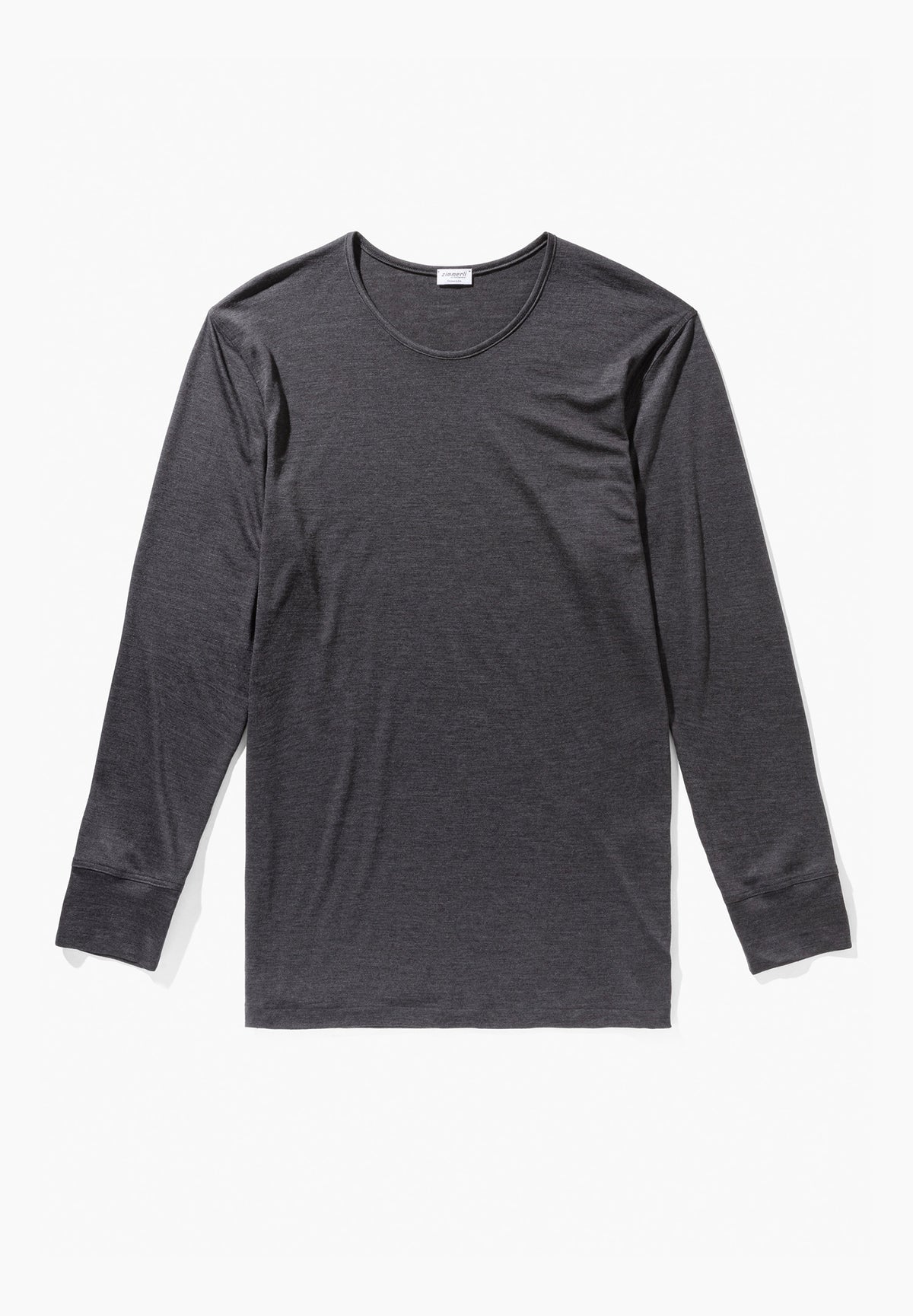 Wool &amp; Silk | T-Shirt Long Sleeve - charcoal