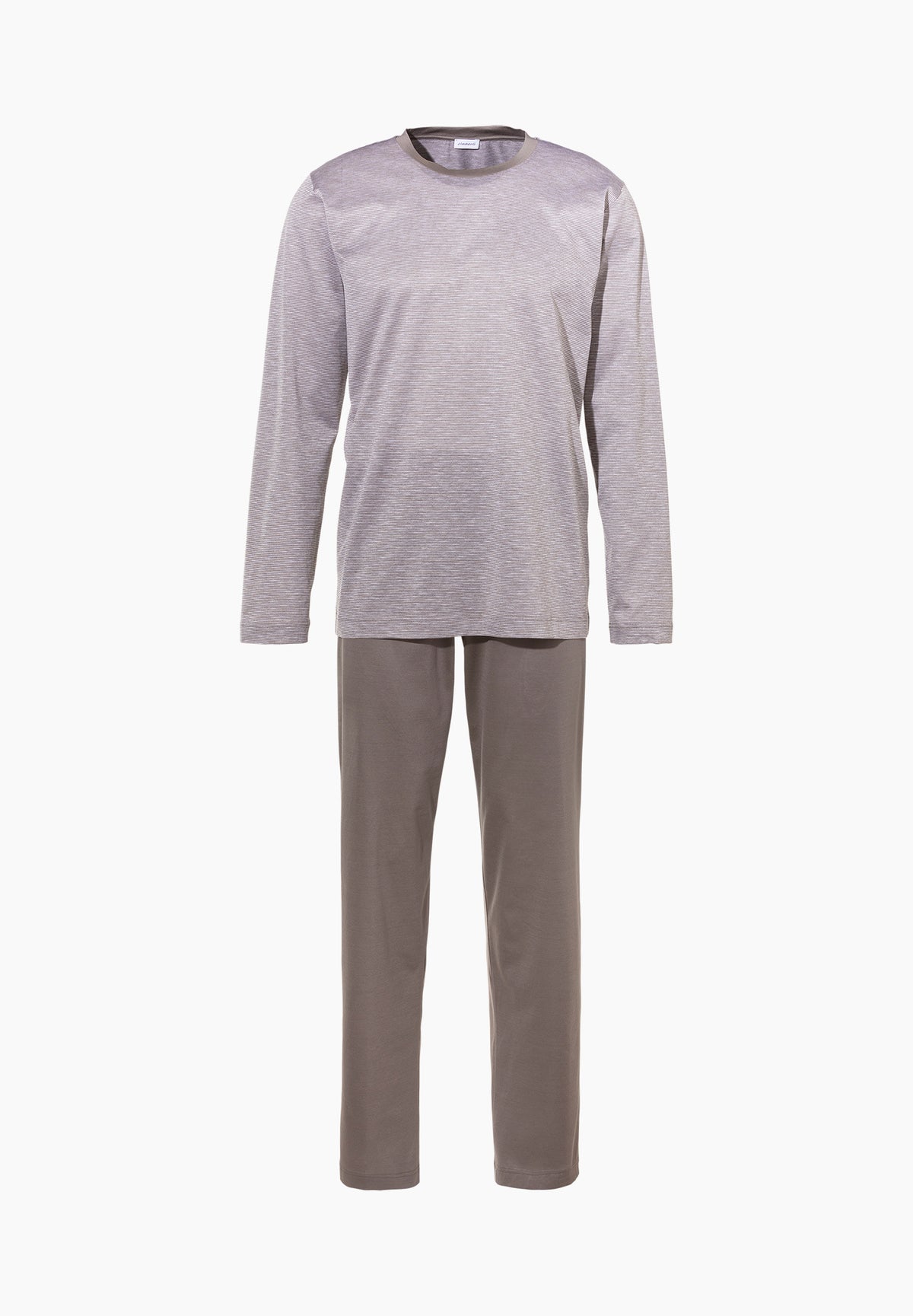 Silk/Cotton Stripes X Sea Island | Pyjama lang - taupe