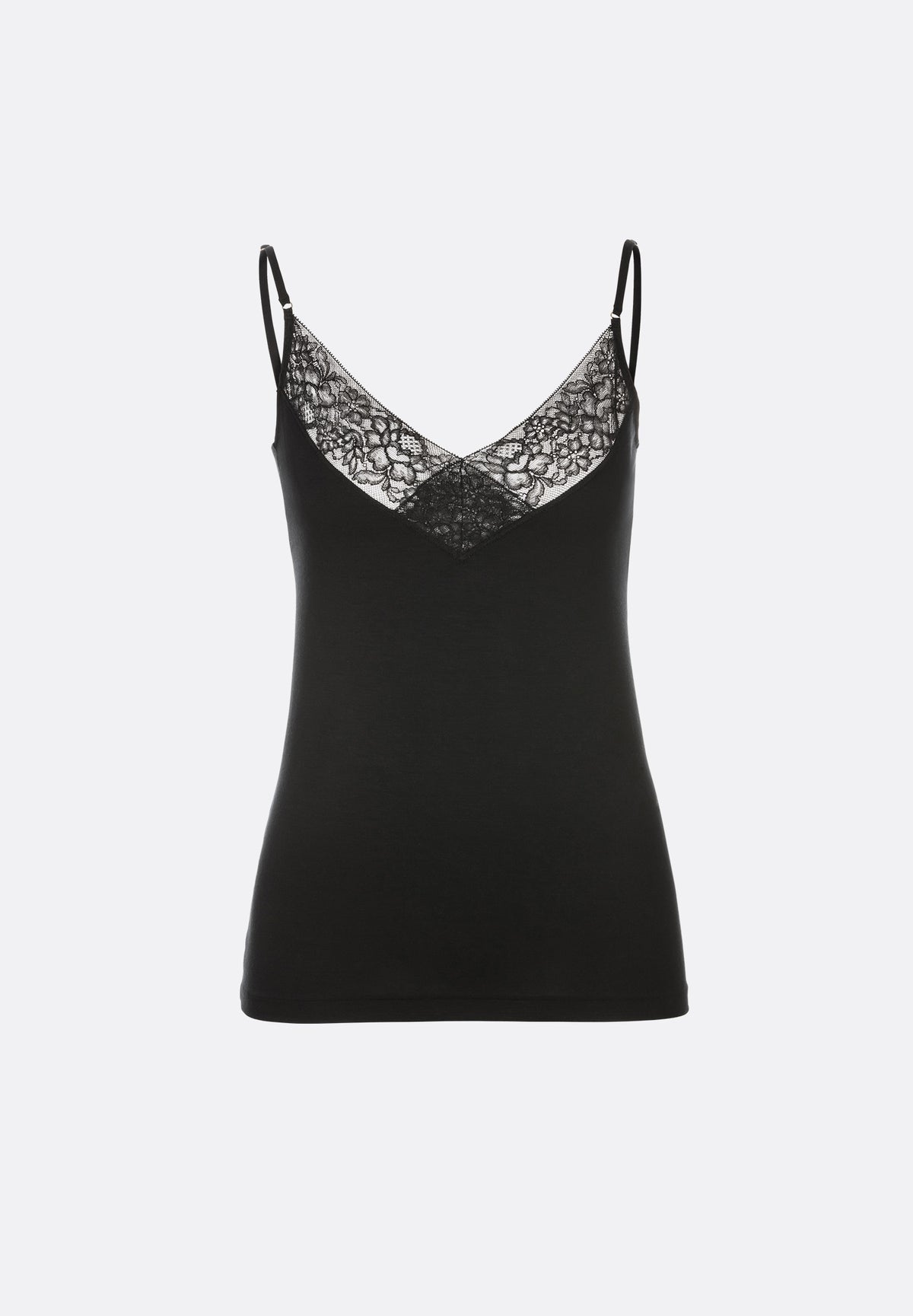 Pureness with Lace | Spaghetti Top - black