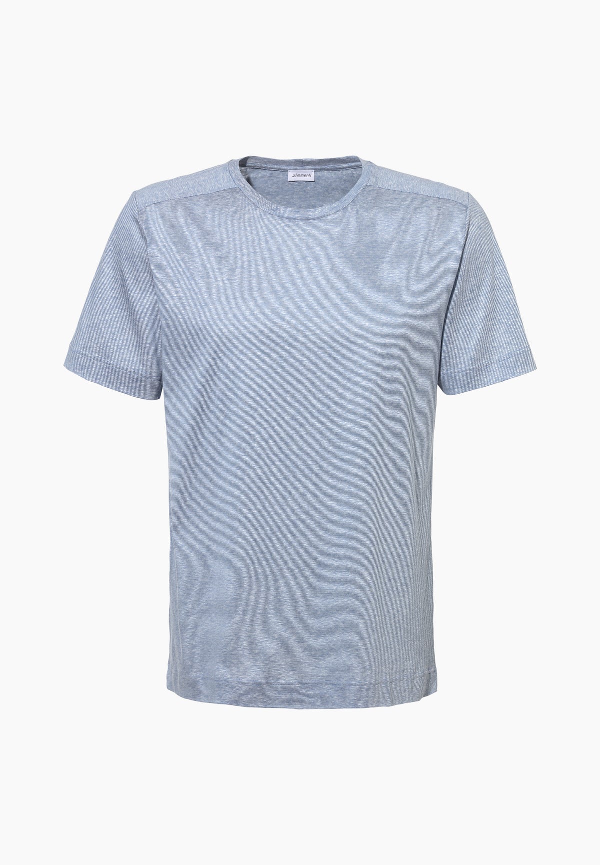 Cotton/Linen Stripes | T-Shirt à manches courtes - light blue