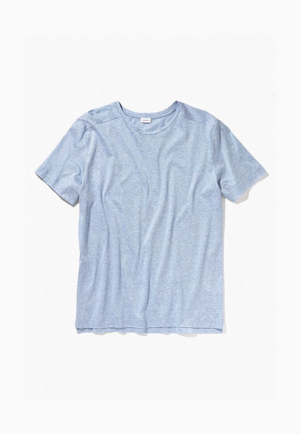 Cotton/Linen Stripes | T-Shirt Short Sleeve - light blue