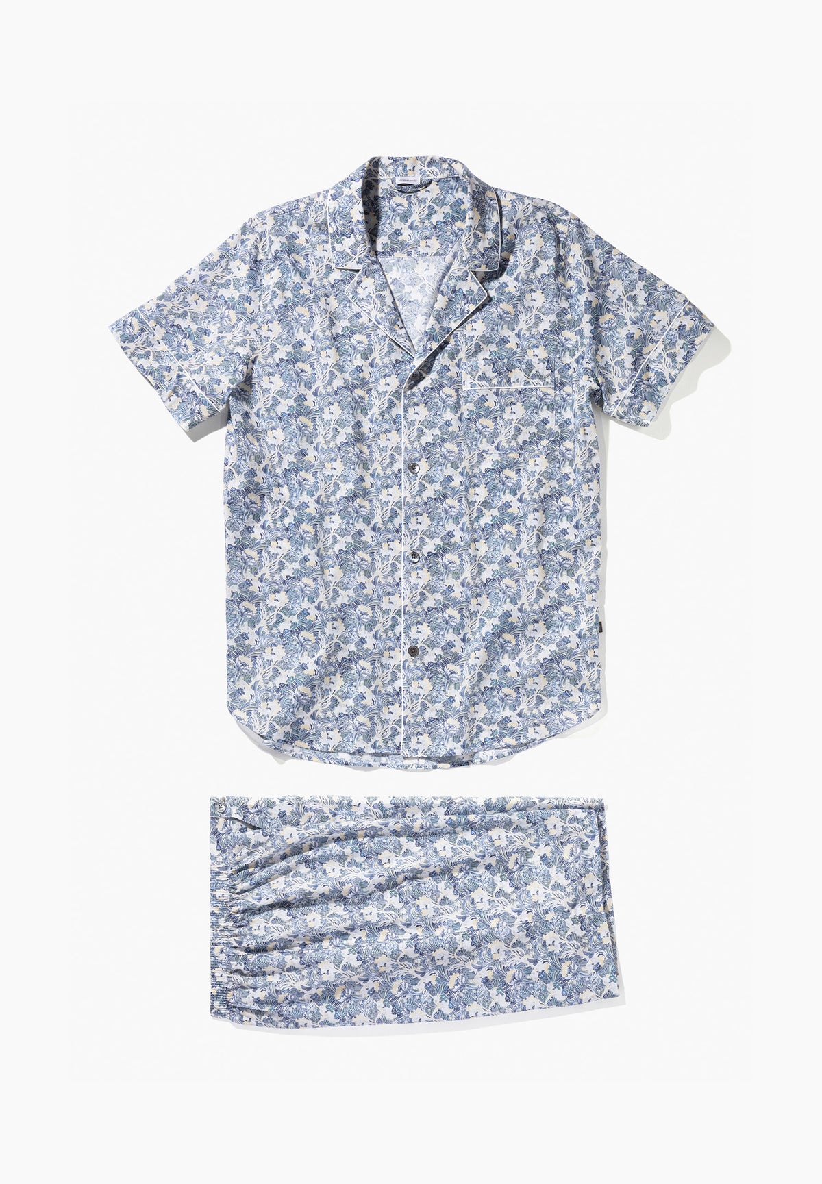 Cotton Voile Print | Pyjama kurz - yellow-blue