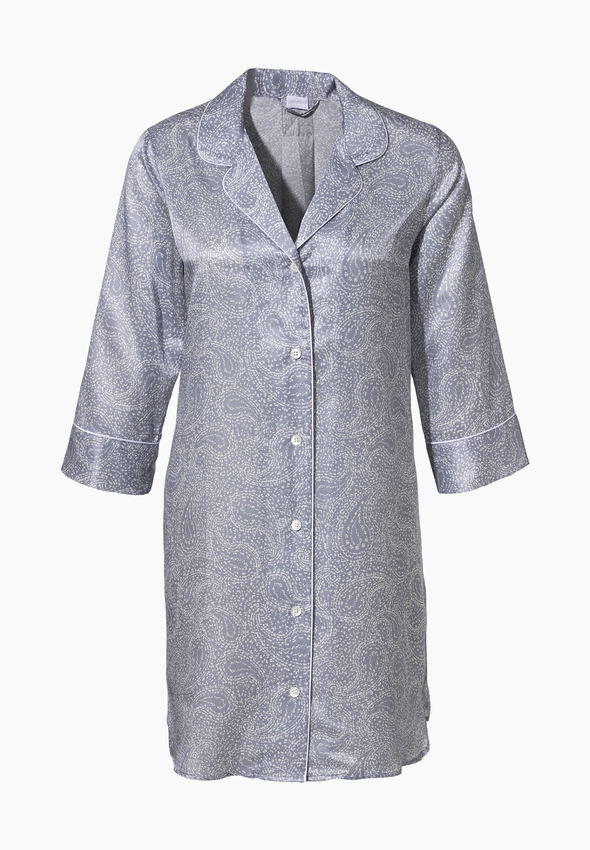 Cotton/Silk Print | Sleepshirt 3/4-Ärmel - paisley blue