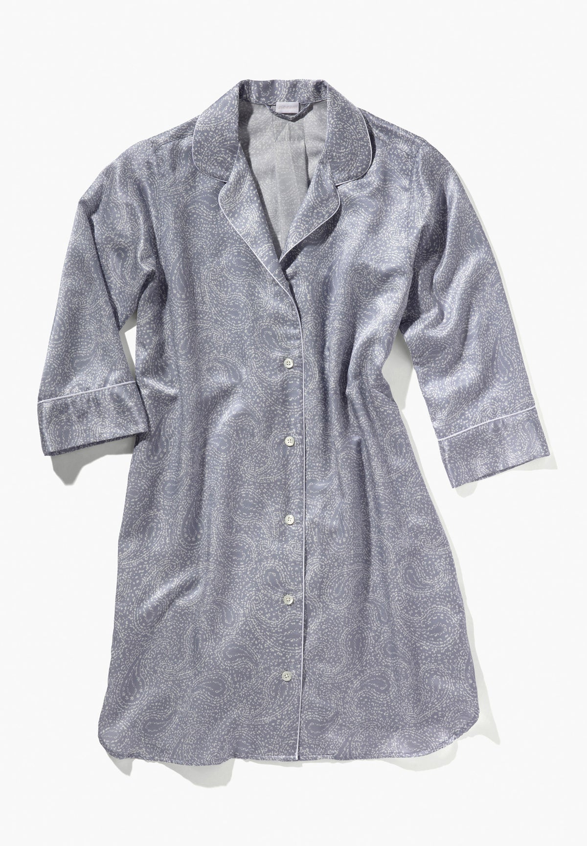 Cotton/Silk Print | Sleepshirt 3/4-Ärmel - paisley blue