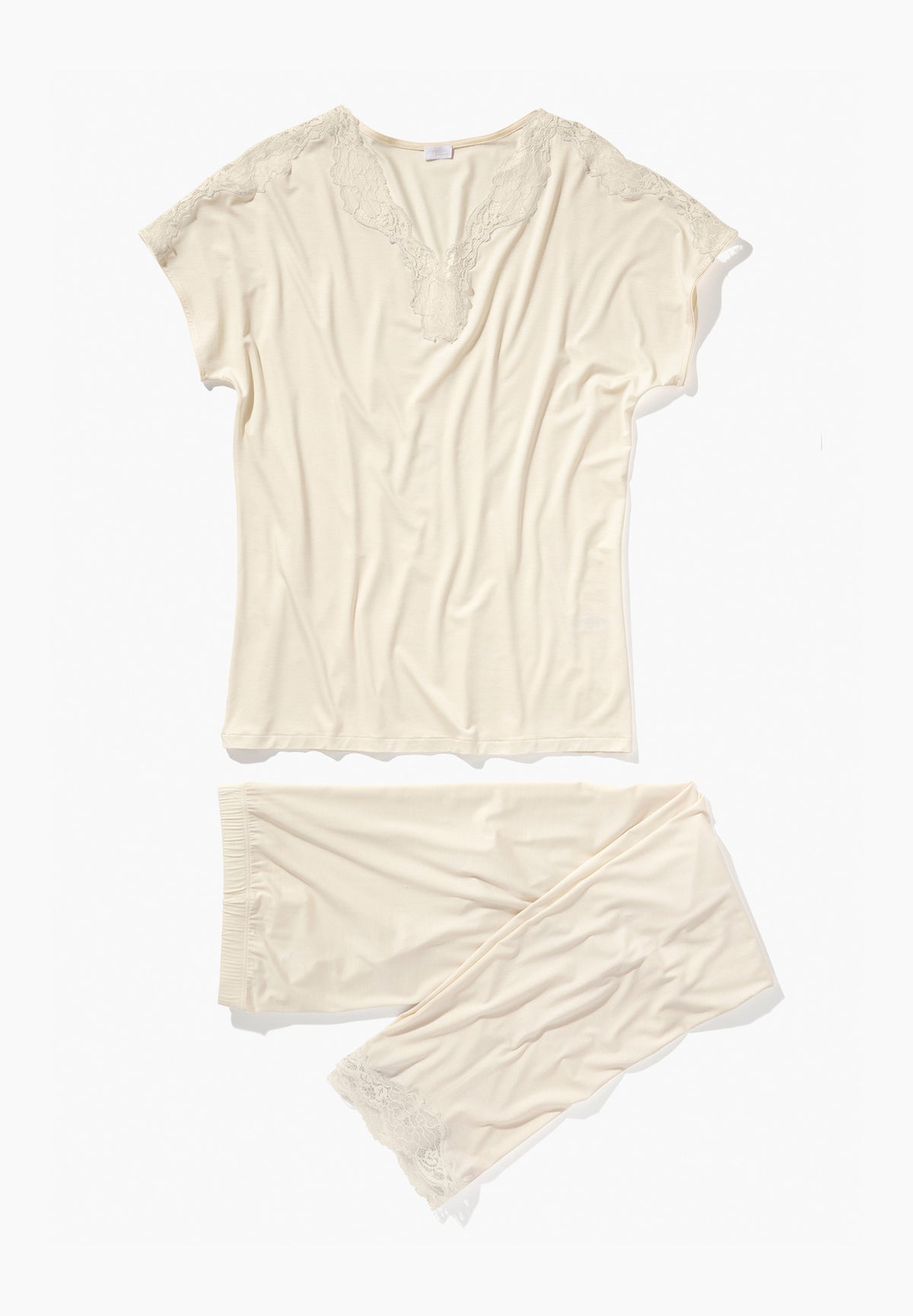 Sensual Fashion | Cropped Pyjama kurzarm - offwhite
